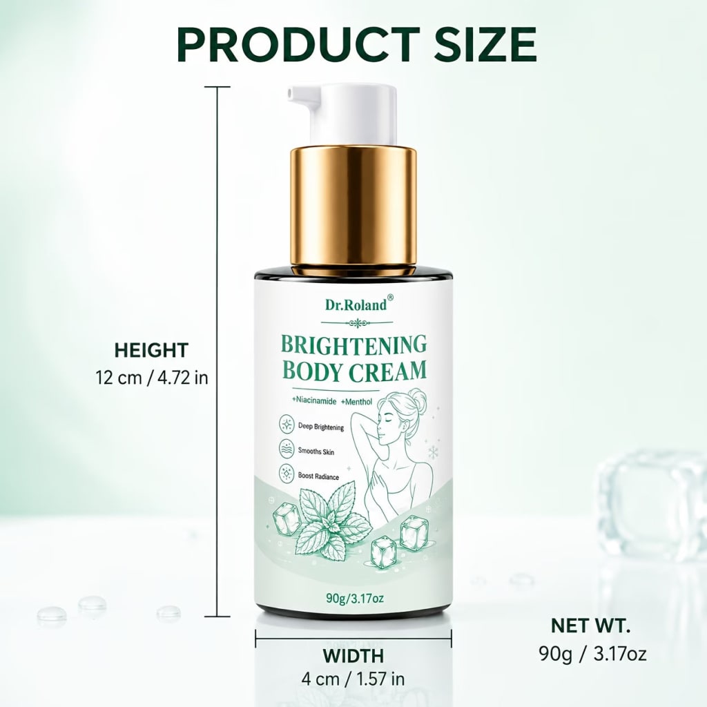 Dr. Roland underarm brightening cream bottle size and dimensions