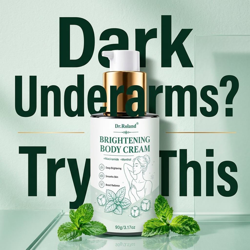 Before and after results using Dr. Roland dark underarm brightening cream